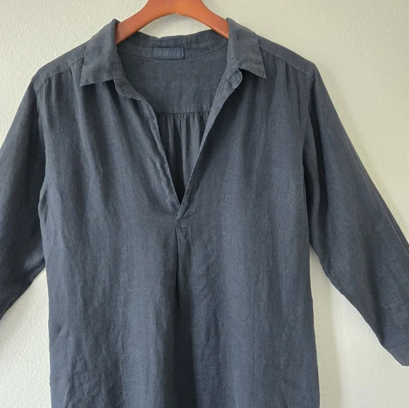 CP Shades Lara Black Midi Shirt Dress Lagenlook Boho Relaxed Size Medium - Picture 9 of 15